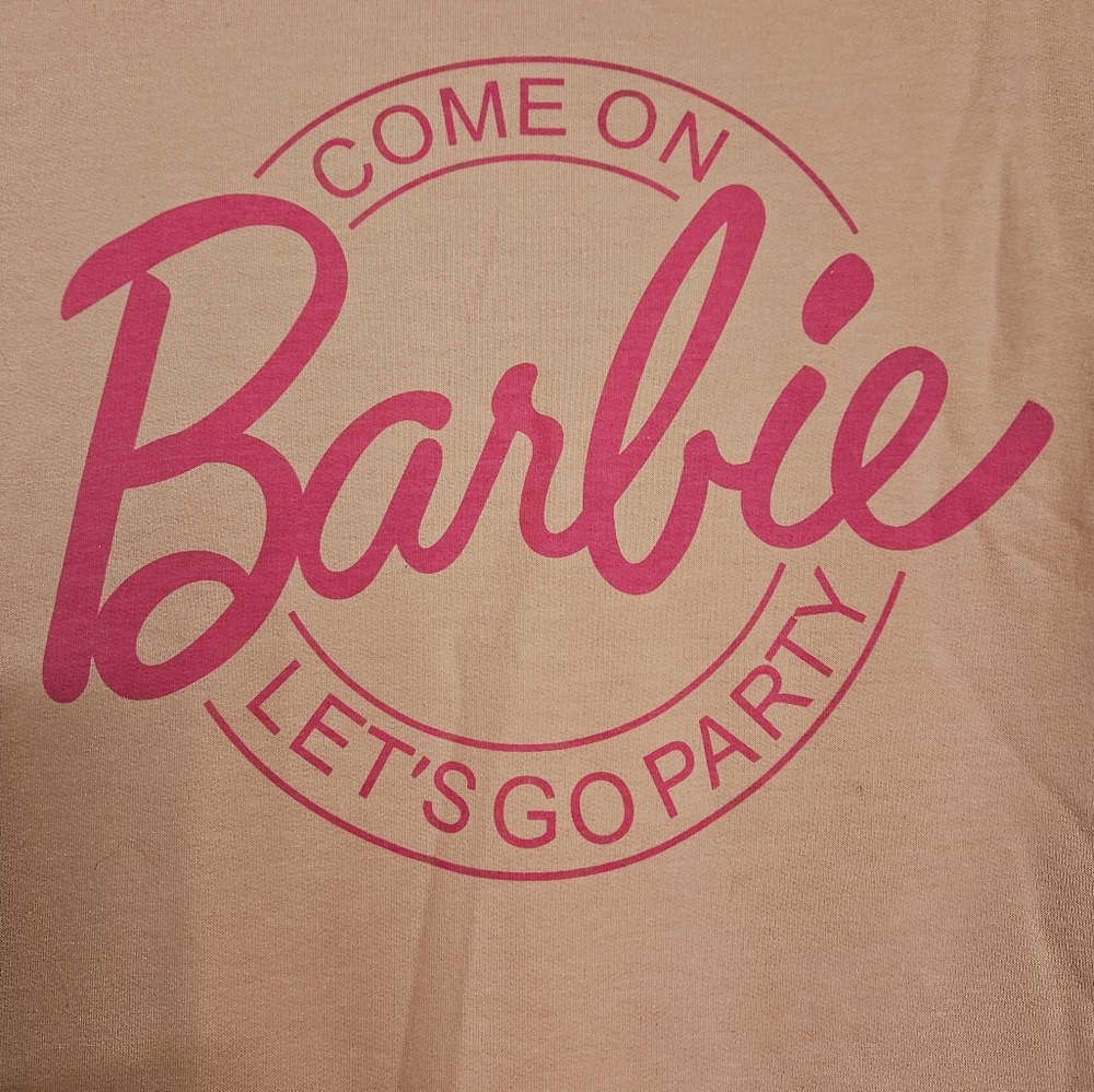 🚨3 for$20🚨Barbue Sweatshirt. Lets Go Barbie- Pale Pink. - Picture 4 of 5